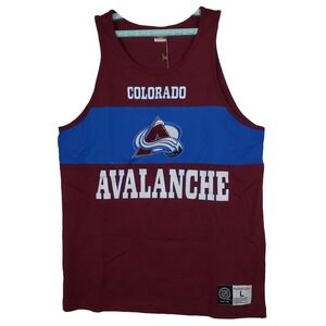 Colorado Avalanche Mitchell & Ness NHL Large Tank Top Embroidery Logo Maroon NWT